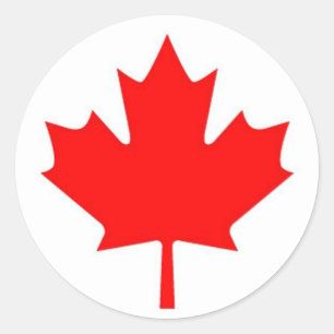 Pegatina Redonda Bandera de Canadá