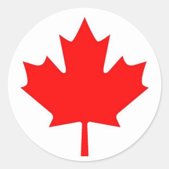 Pegatina Redonda Bandera de Canadá (Anverso)
