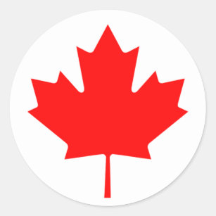 Pegatina Redonda Bandera de Canadá - Drapeau du Canadá