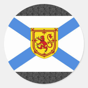 Pegatina Redonda Bandera de Canadá Nueva Escocia