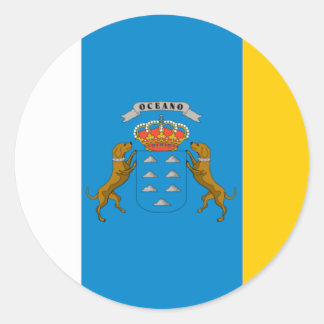 Pegatina Redonda Bandera de Canarias (España)