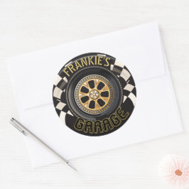 Pegatina Redonda Bandera de Carreras personalizado Calor Masculino 