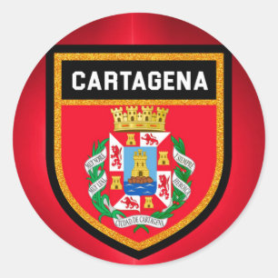 Pegatina Redonda Bandera de Cartagena