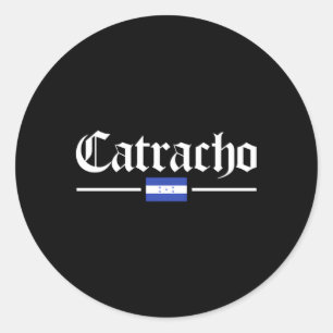 Pegatina Redonda Bandera de Catracho Honduras