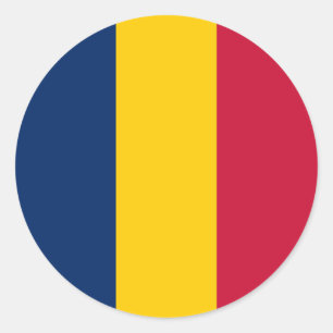 Pegatina Redonda Bandera de Chad