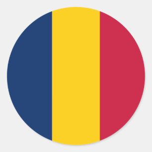 Pegatina Redonda Bandera de Chad