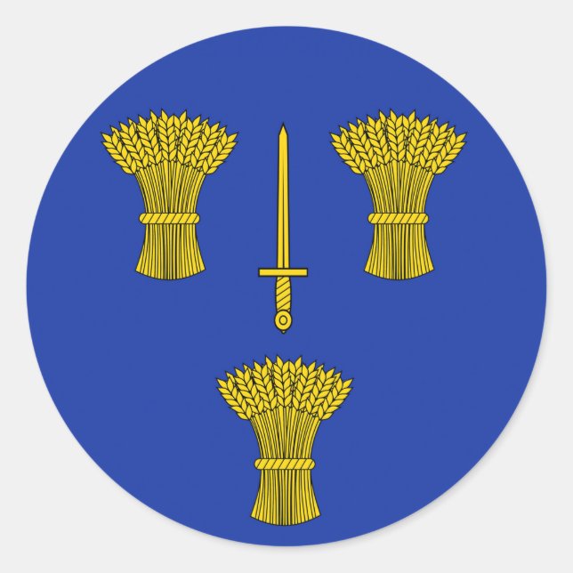 Pegatina Redonda Bandera de Cheshire (Anverso)