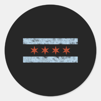 Pegatina Redonda Bandera de Chicago