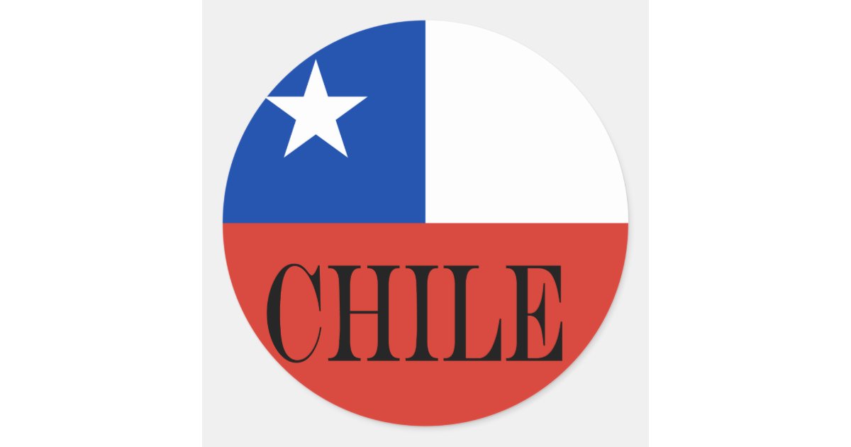 Pegatina Redonda Bandera de Chile Zazzle.es
