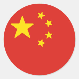 Pegatina Redonda Bandera de China