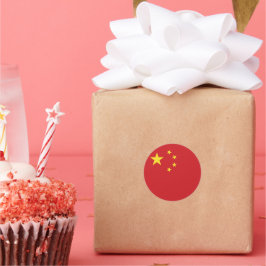 Pegatina Redonda Bandera de China