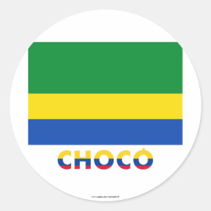 Pegatina Redonda Bandera de Chocó con nombre