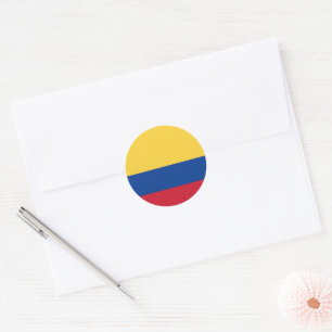 Pegatina Redonda Bandera de Colombia