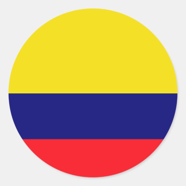 Pegatina Redonda Bandera de Colombia (Anverso)