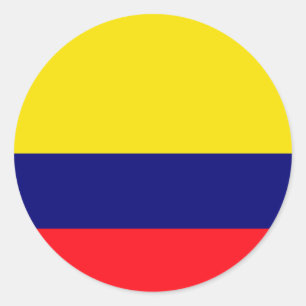 Pegatina Redonda Bandera de Colombia