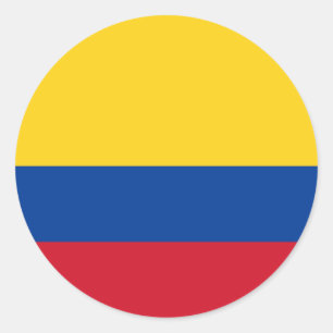 Pegatina Redonda Bandera de Colombia