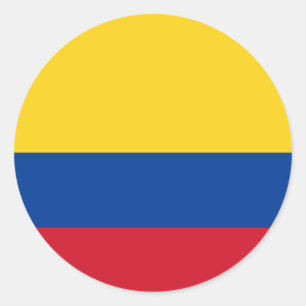 Pegatina Redonda Bandera de Colombia