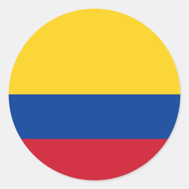 Pegatina Redonda Bandera de Colombia (Anverso)