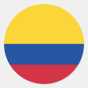 Pegatina Redonda Bandera de Colombia
