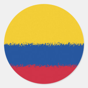 Pegatina Redonda Bandera de Colombia