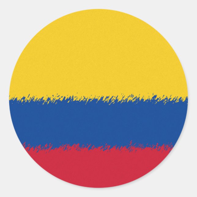 Pegatina Redonda Bandera de Colombia (Anverso)