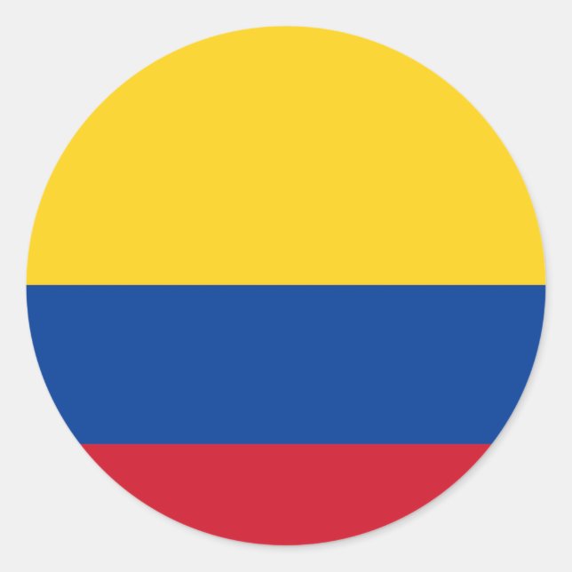 Pegatina Redonda Bandera de Colombia (Anverso)