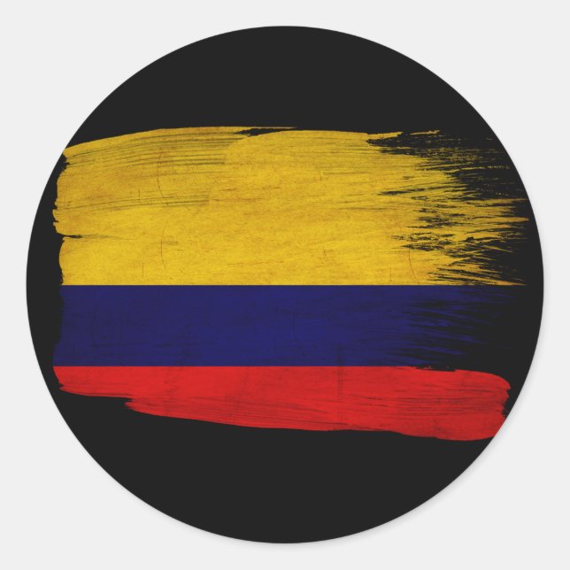 Pegatina Redonda Bandera de Colombia (Anverso)