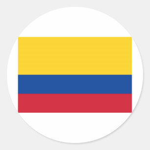 Pegatina Redonda Bandera de Colombia