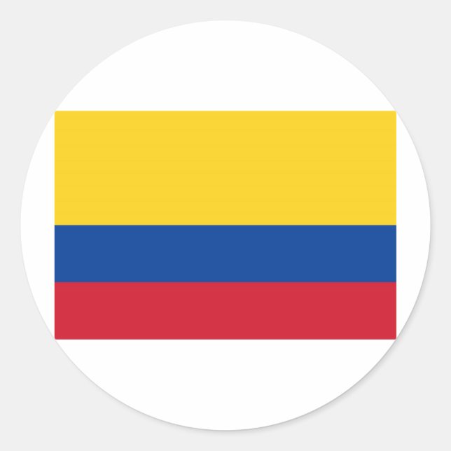 Pegatina Redonda Bandera de Colombia (Anverso)