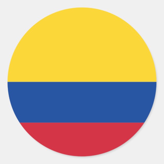 Pegatina Redonda Bandera de Colombia (Anverso)