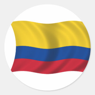 Pegatina Redonda Bandera de Colombia