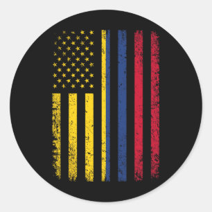 Pegatina Redonda Bandera de Colombia 4 de julio bandera colombiana