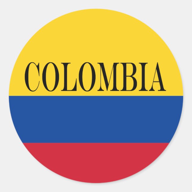Pegatina Redonda Bandera de Colombia - Bandera De Colombia (Anverso)