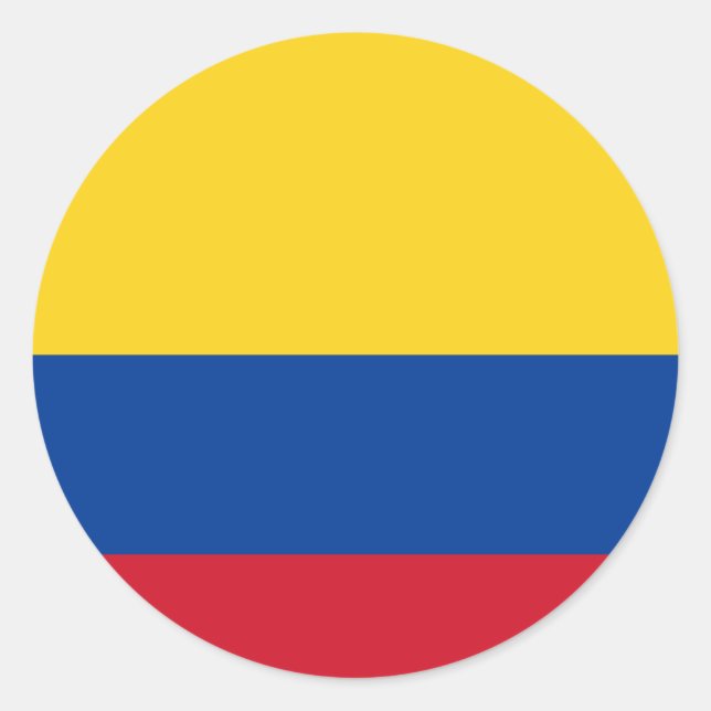 Pegatina Redonda Bandera de Colombia (Colombia) (Anverso)