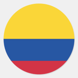 Pegatina Redonda Bandera de Colombia (Colombia)