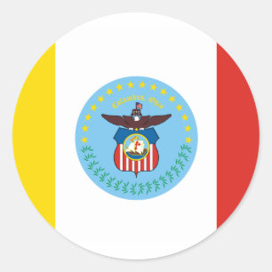 Pegatina Redonda Bandera de Colón, Ohio