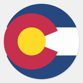 Pegatina Redonda Bandera de Colorado