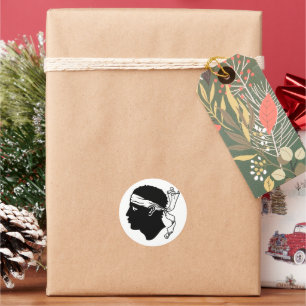 Pegatina Redonda Bandera de Córcega