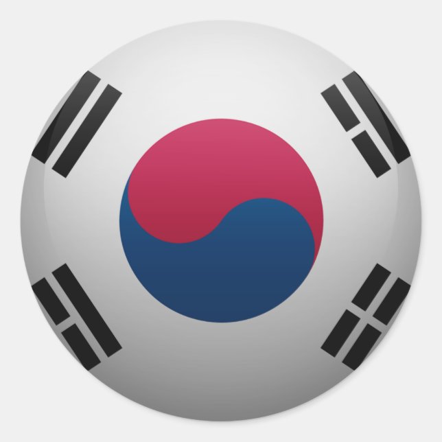 Pegatina Redonda Bandera de Corea del Sur (Anverso)
