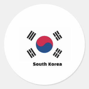 Pegatina Redonda Bandera de Corea del Sur