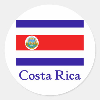 Pegatina Redonda Bandera de Costa Rica