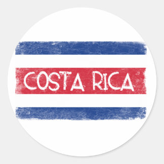 Pegatina Redonda Bandera de Costa Rica