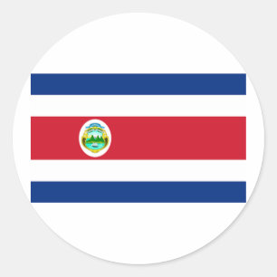 Pegatina Redonda Bandera de Costa Rica
