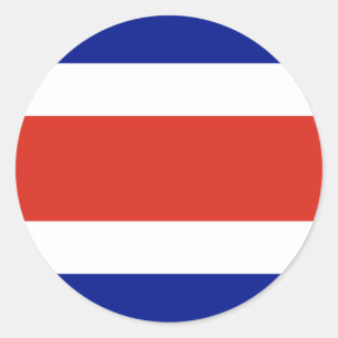 Pegatina Redonda Bandera de Costa Rica