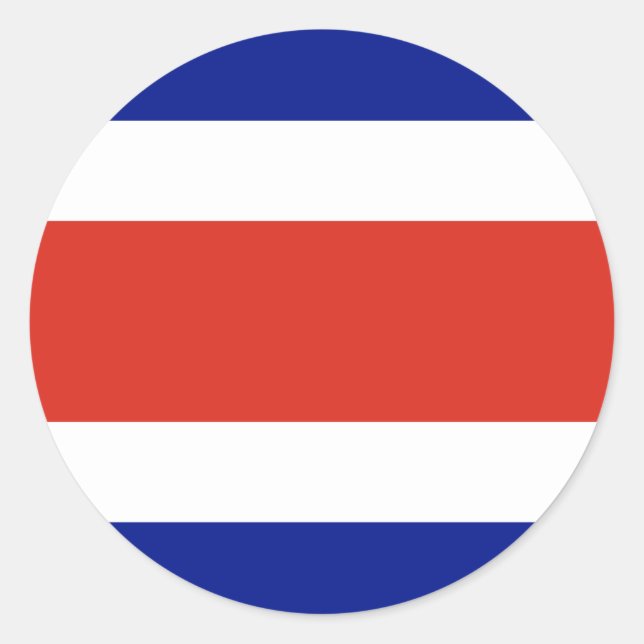 Pegatina Redonda Bandera de Costa Rica (Anverso)