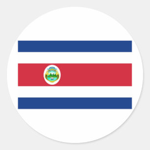 Pegatina Redonda Bandera de Costa Rica