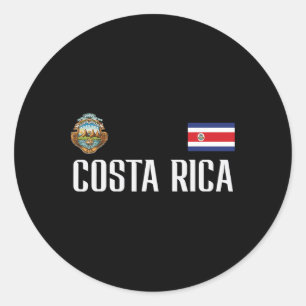 Pegatina Redonda Bandera de Costa Rica Fútbol Fanáticos Hombres Muj