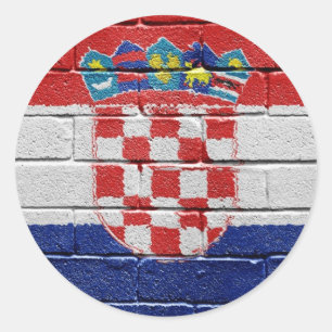 Pegatina Redonda Bandera de Croacia