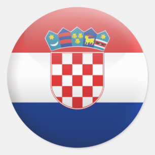 Pegatina Redonda Bandera de Croacia