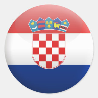 Pegatina Redonda Bandera de Croacia